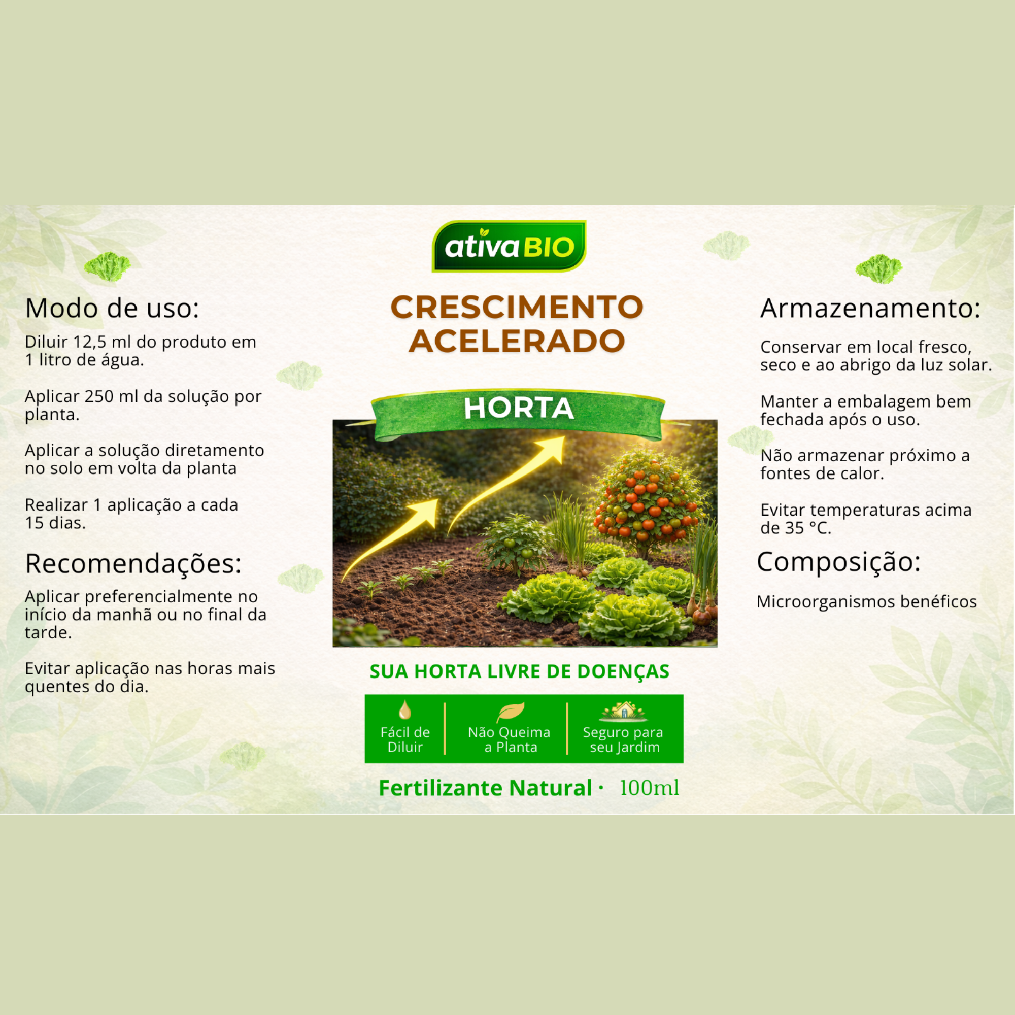 Horta: Crescimento Acelerado